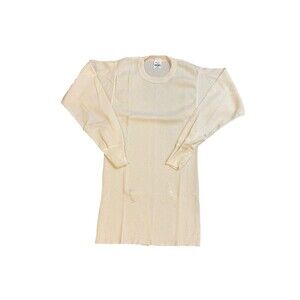 Vintage J.E. Morgan Waffle Knit White Thermal  Henley Shirt Medium Made In USA